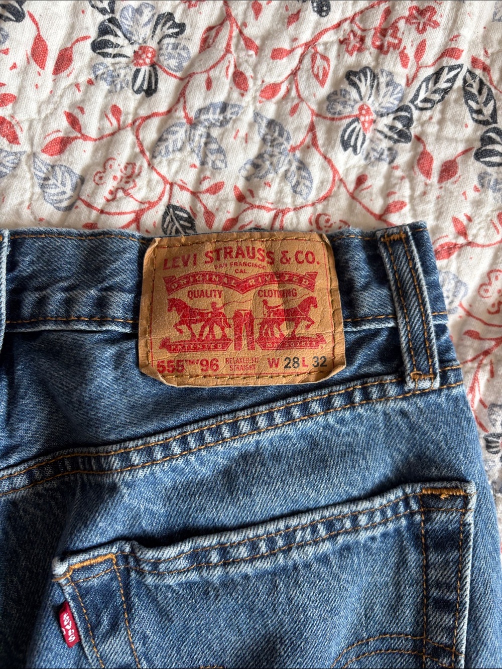 Levi's Blue Slim Straight Men's Jeans with Leather Patch